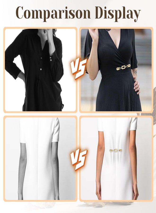 Josojoou Dress Clips Back Cinch 4Pcs Waist Cincher Clip Vintage Shirt Shawl Cardigan Collar Clips Metal Clothes Clips To Tighten for Women Clothing - Image 3